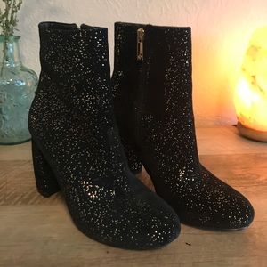 Sparkly Gold and Black Booties